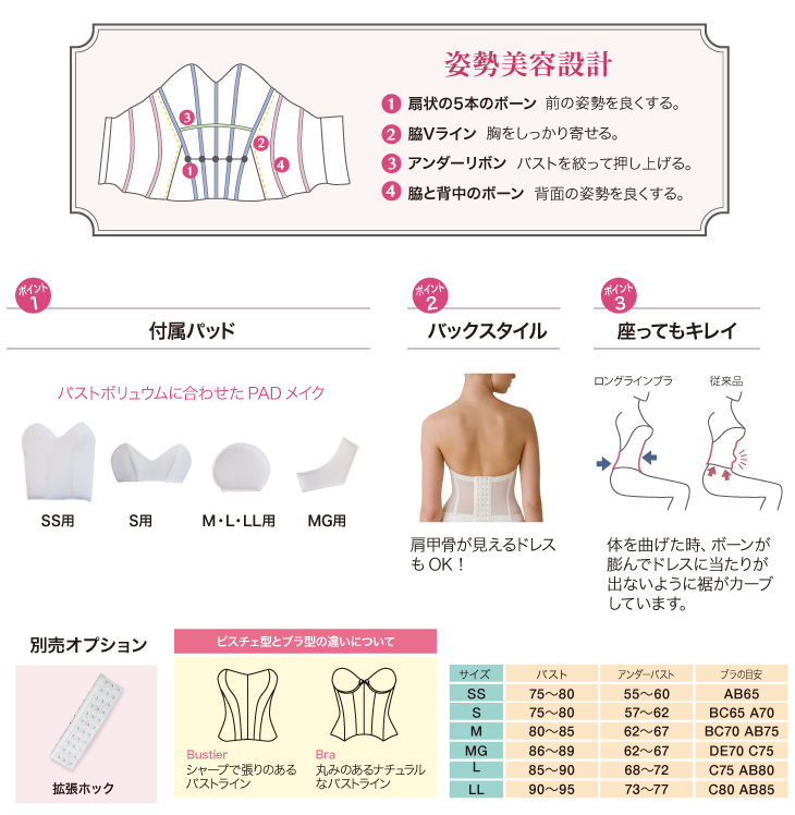 ブライダルインナー エクセル3Dビスチェ商品説明